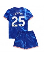 Chelsea Moises Caicedo #25 Domácí dres pro děti 2024-25 Krátký Rukáv (+ trenýrky)